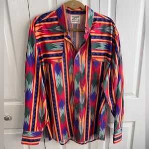 Nightrider Aztec brushpopper western long sleeve button up